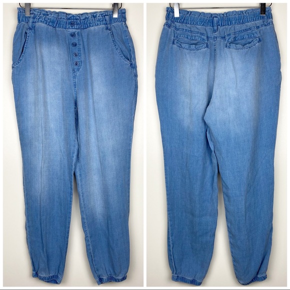 ❌SOLD❌Cloth & Stone Jetsetter Chambray Pants Blue - Picture 2 of 8